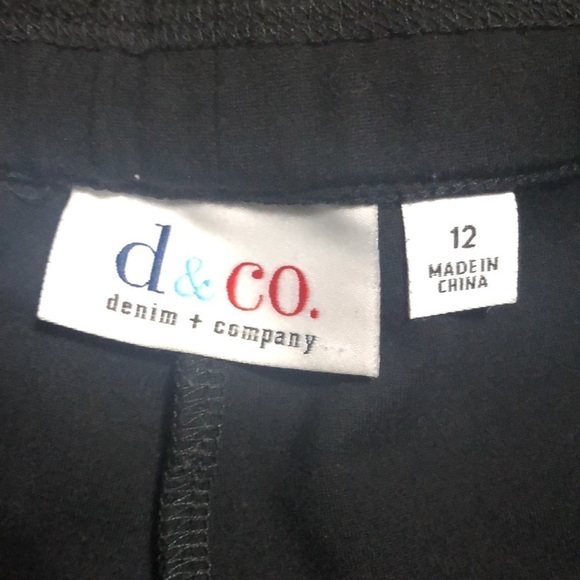 Denim & Co Leggings with Pleather Lines on Side Size 12 - Picture 2 of 4